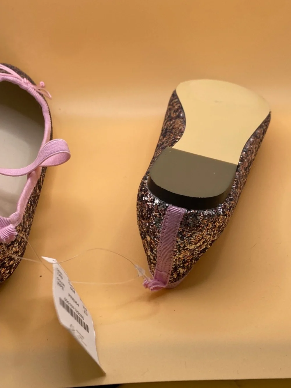 Crewcuts Pink Glitter Ballet Flats - New with tags
